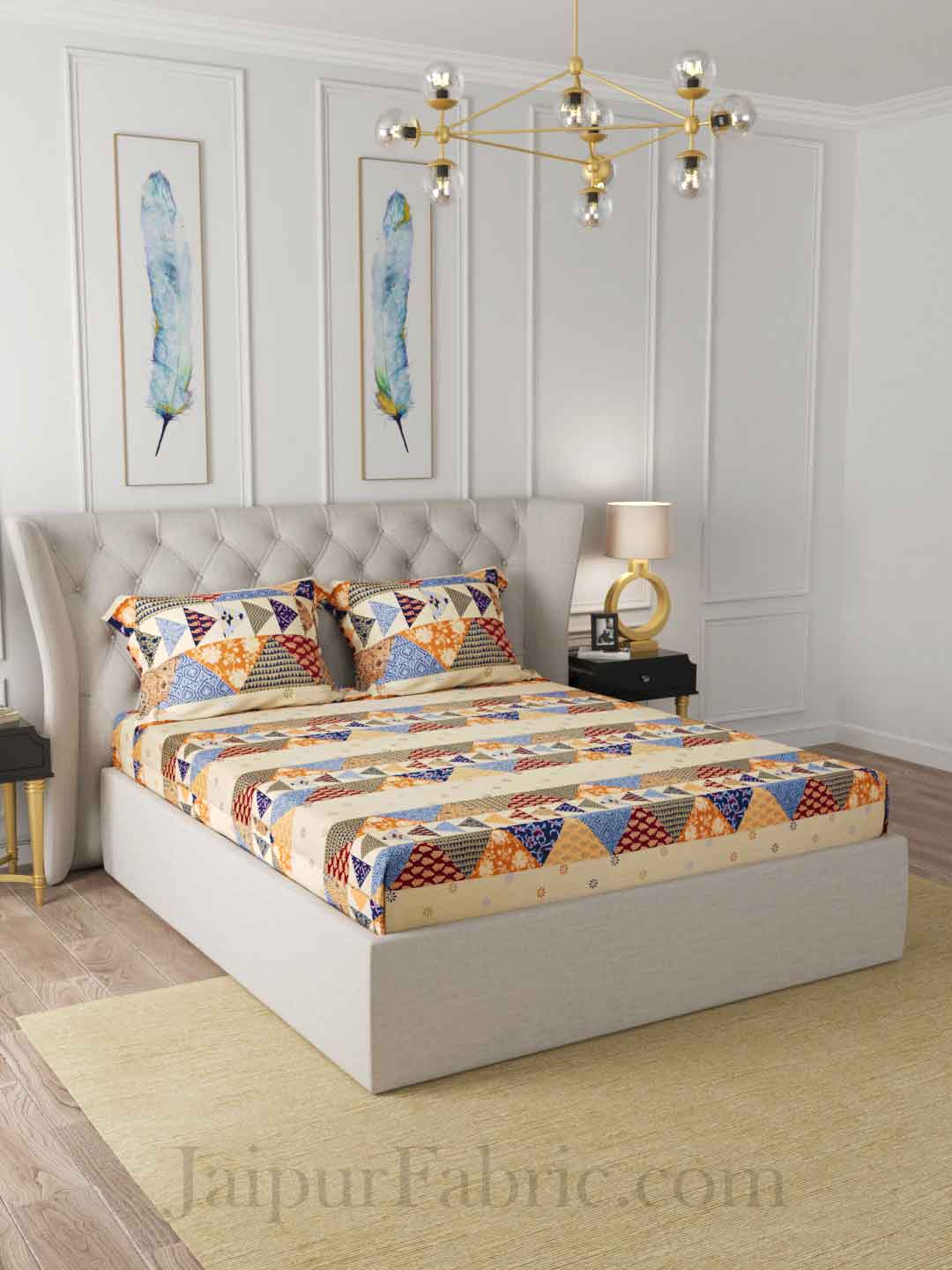 Barmeri Pastel Delight – Twill Cotton Single Bedsheet with Two Pillow Covers