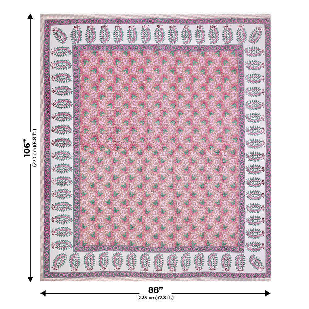 Lovely Lotus Peach Double Bedsheet