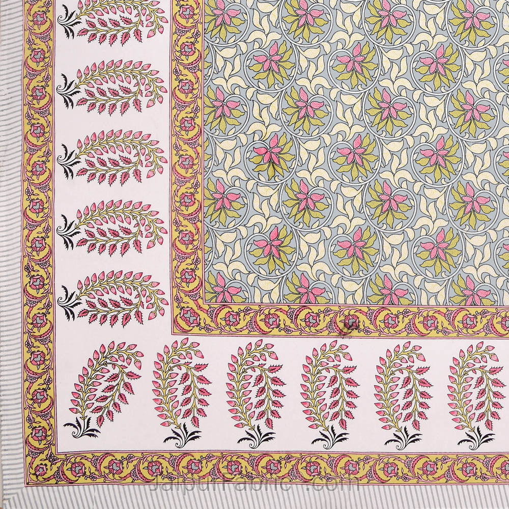 Lovely Lotus Colourful Double Bedsheet