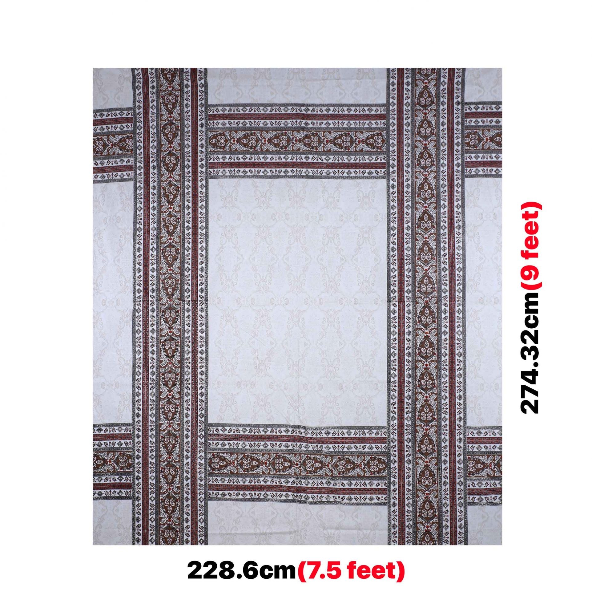 Artistic Quadrangle Brown Double Bedsheet