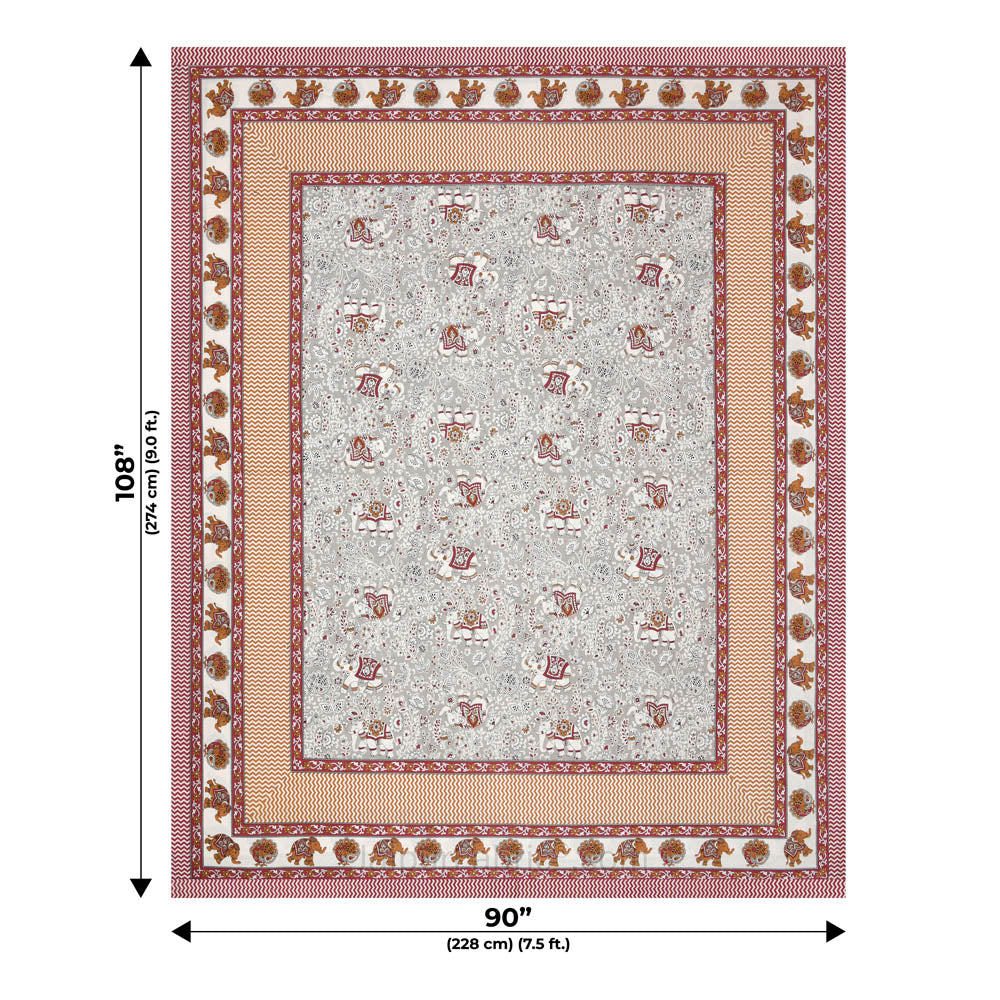 Shubh Arambh Maroon Double Bedsheet