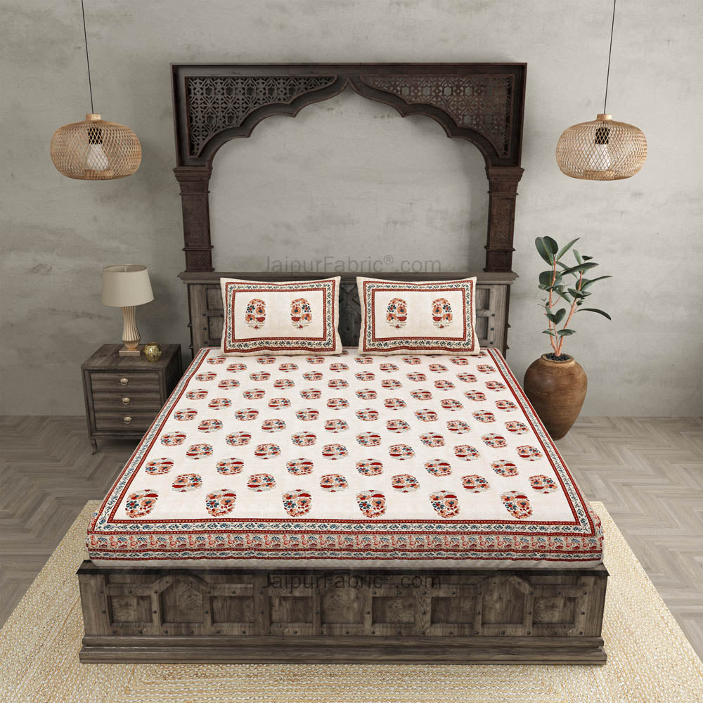 Fancy Inclination Maroon Cotton Double Bedsheet