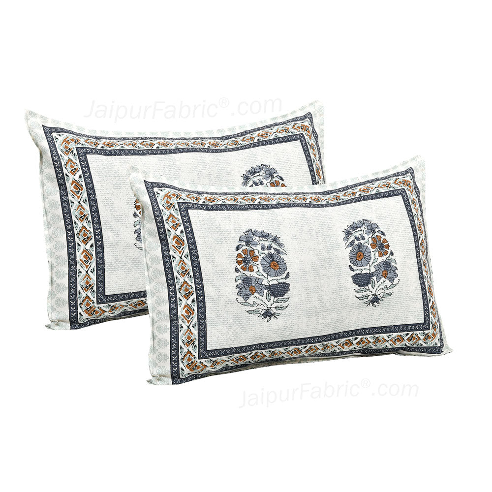 Blue Gamla Jaipur Fabric Double Bed Sheet