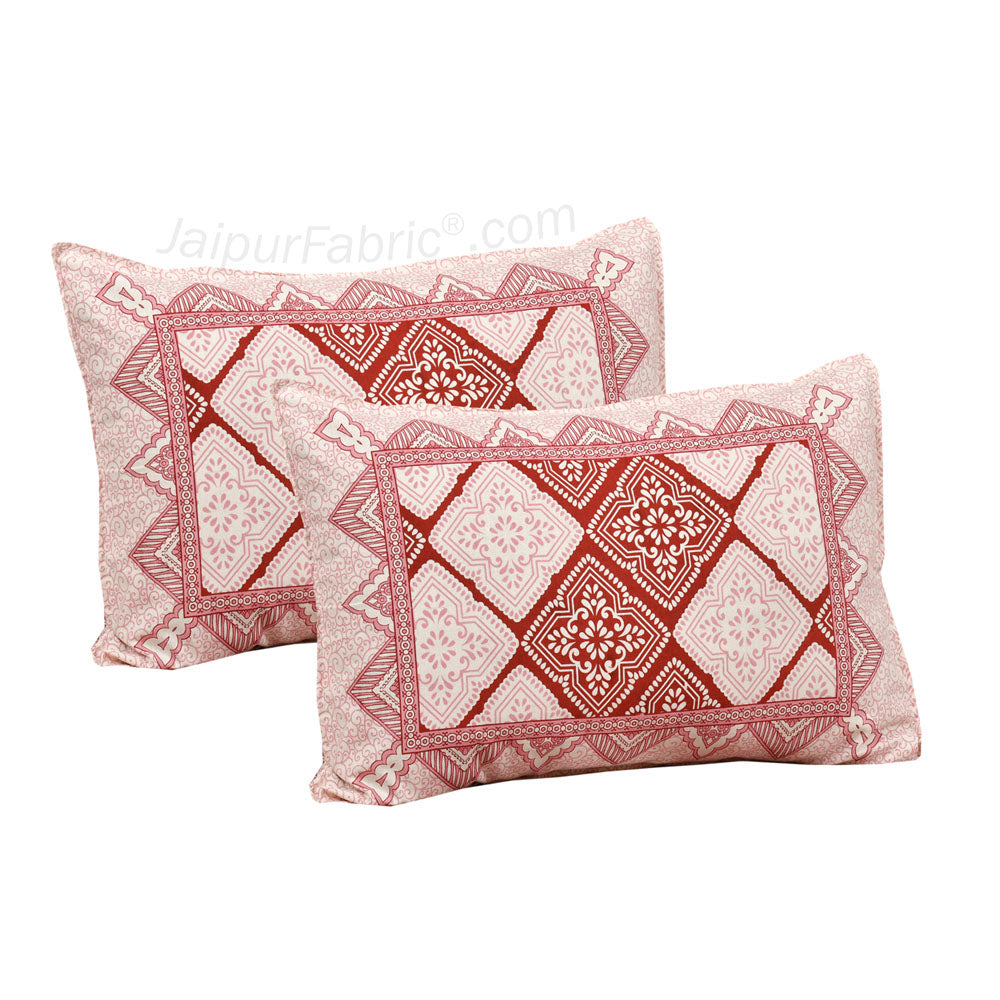 Pink Geometry Jaipur Fabric Double Bed Sheet