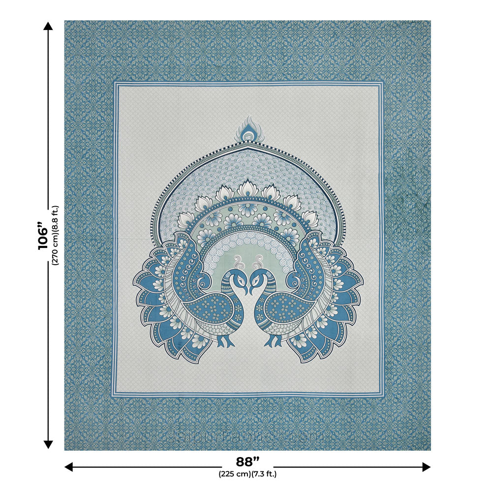 Royal Jaipur Fabric Blue Pure Cotton Double BedSheet