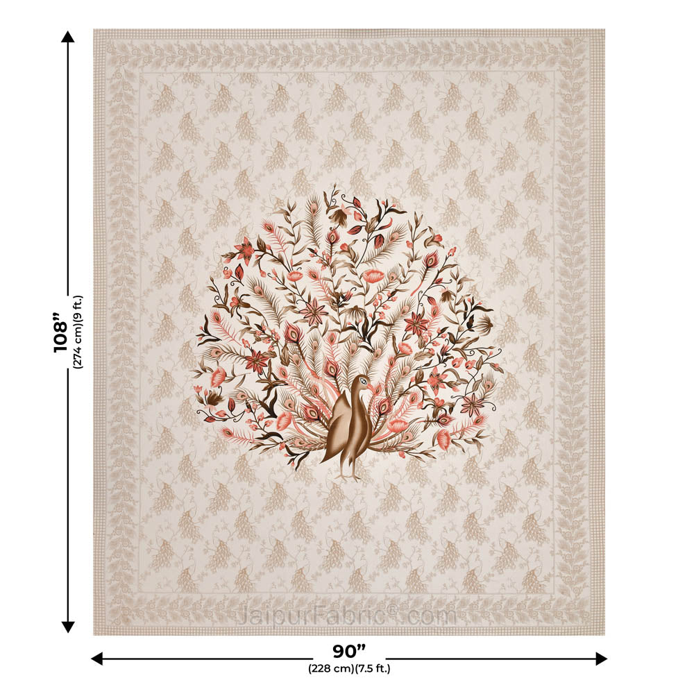Dancing Peacock Pure Cotton Double Bedsheet – Choose Your Favorite Color