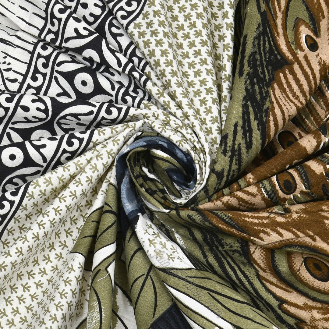 Indigo Night Peacock Symphony Cotton Double Bedsheet Kohler-Peacock Fusion
