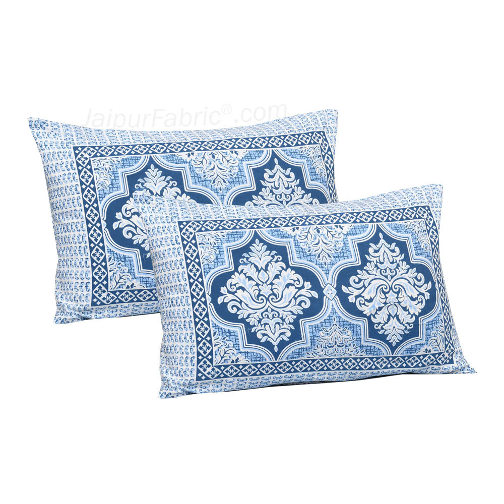 Elegance in Blue Jaipur Fabric Double Bed Sheet