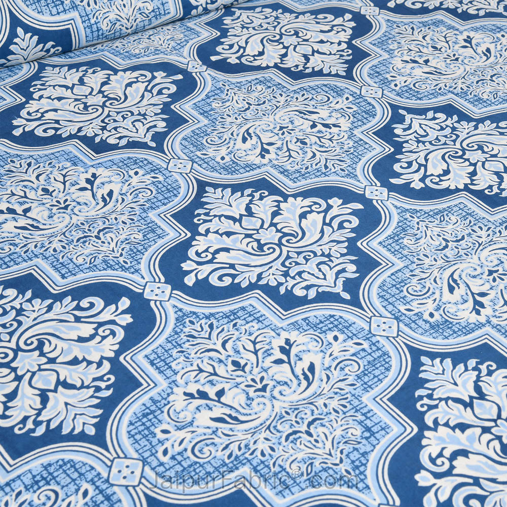 Elegance in Blue Jaipur Fabric Double Bed Sheet