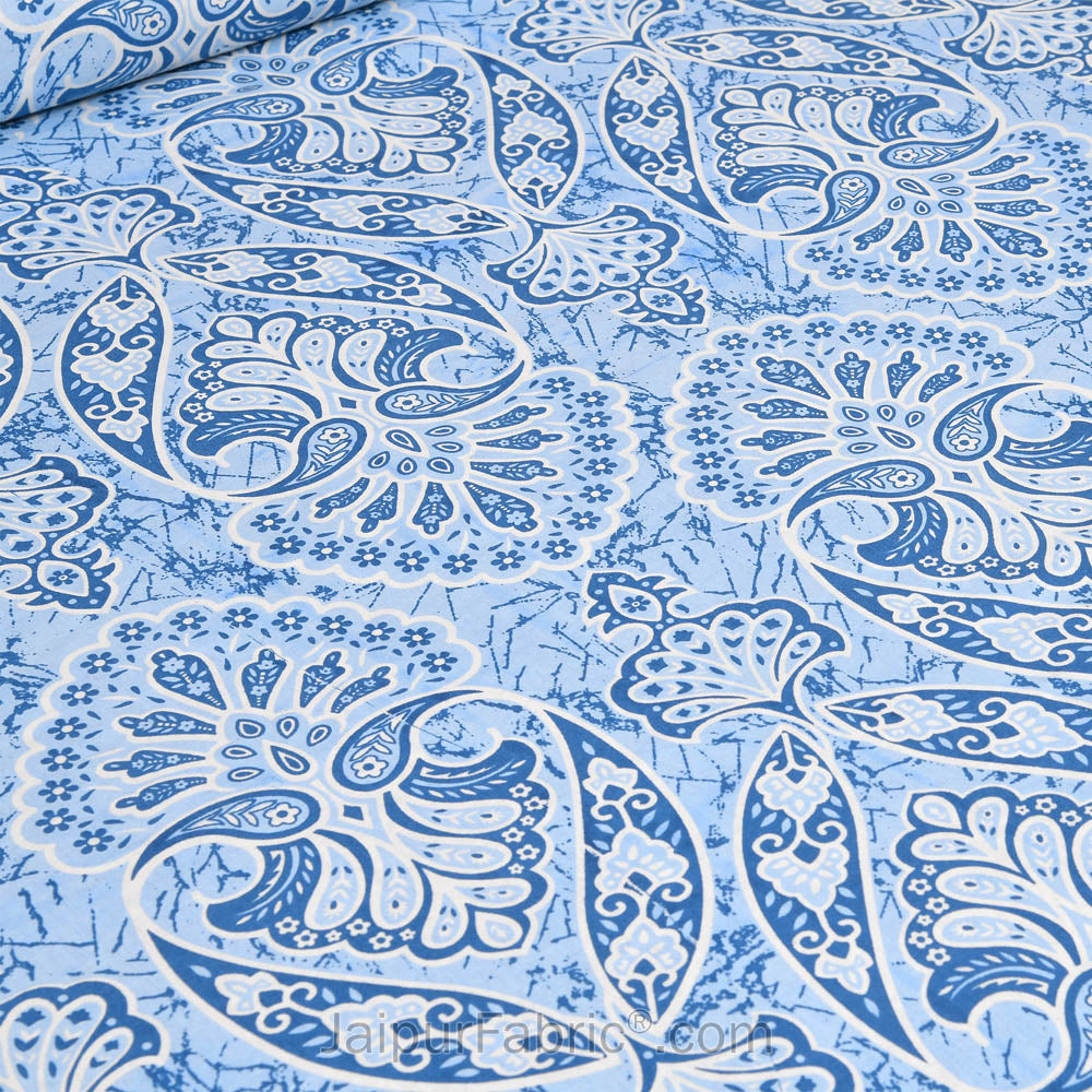 Petic Dream Blue Jaipur Fabric Double Bed Sheet