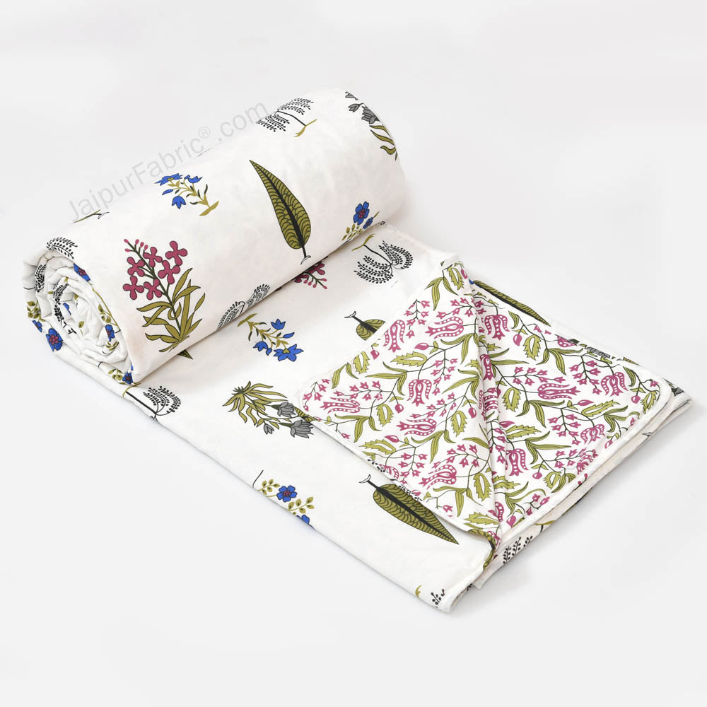 Green Calm Pure Cotton Double Bed Dohar