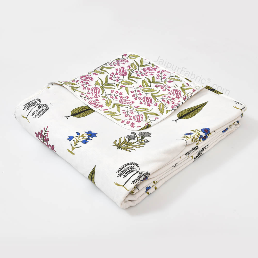 Green Calm Pure Cotton Double Bed Dohar