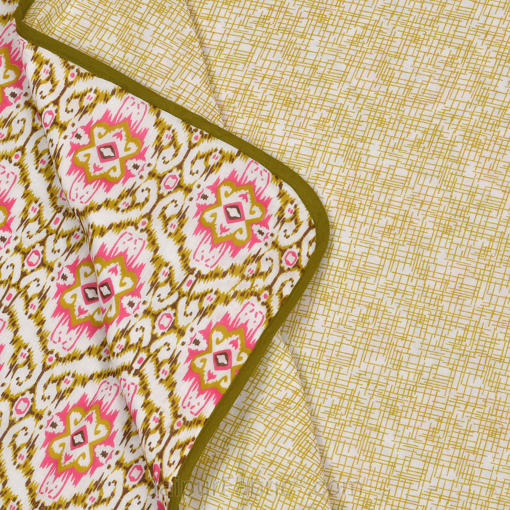 The Illusion Greenish Double Bed Dohar Blanket