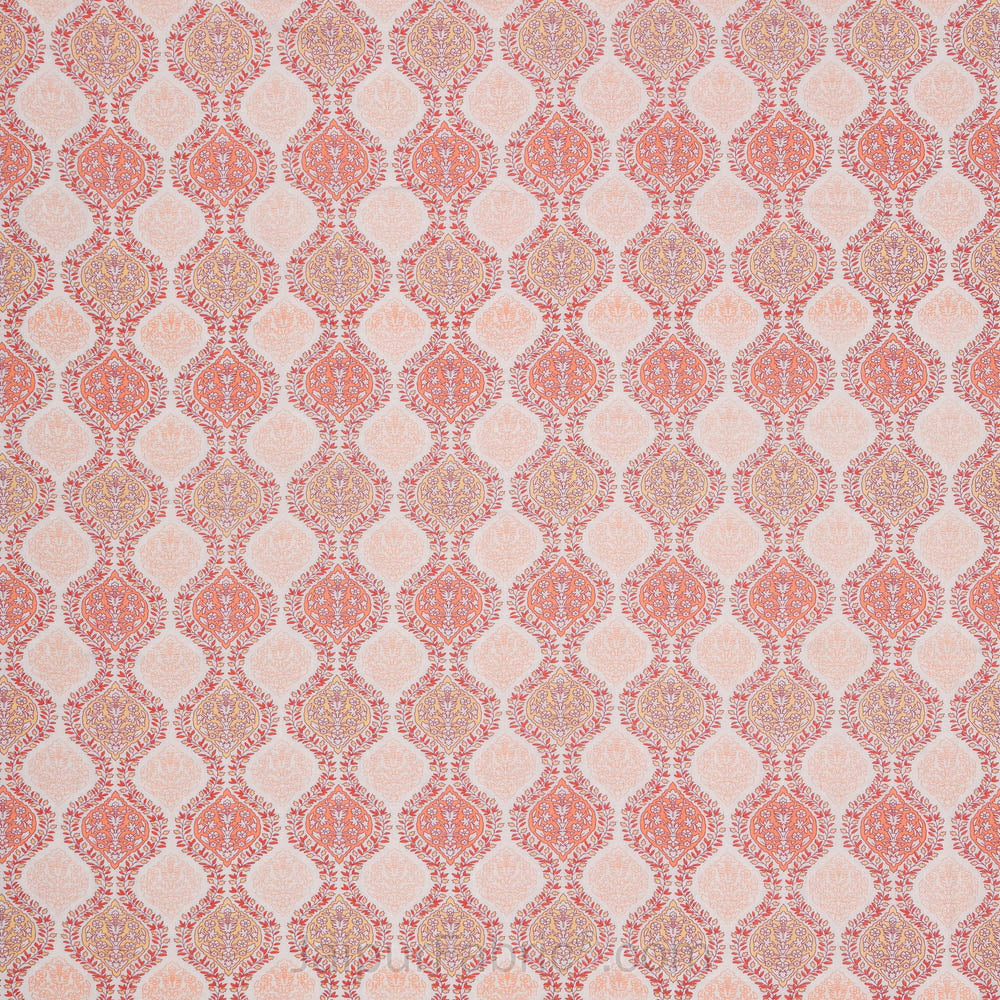 Wavy Ethnic Peachy Pink Double Bed Dohar Blanket
