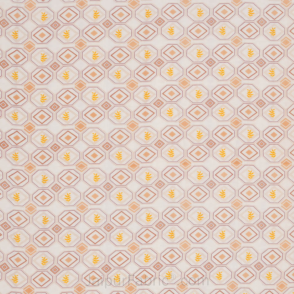 Artistic Maze Peach Yellow Double Bed Dohar Blanket
