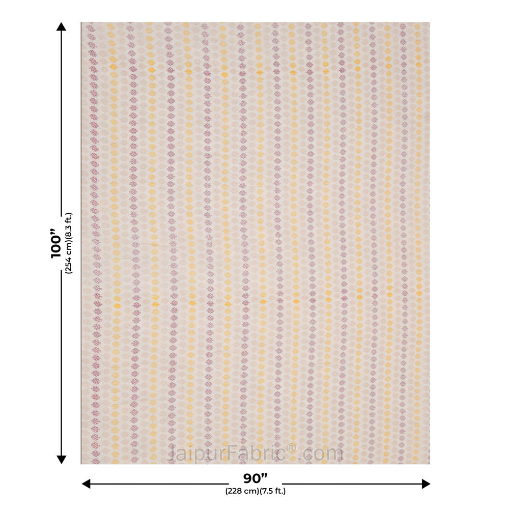 Artistic Maze Peach Yellow Double Bed Dohar Blanket