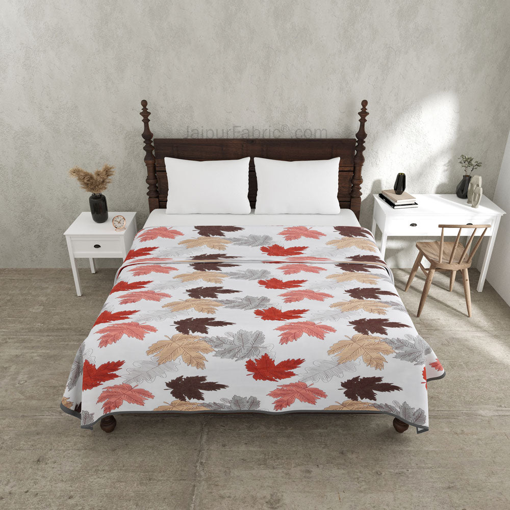 Maple Leaf Reddish Dohar Blanket