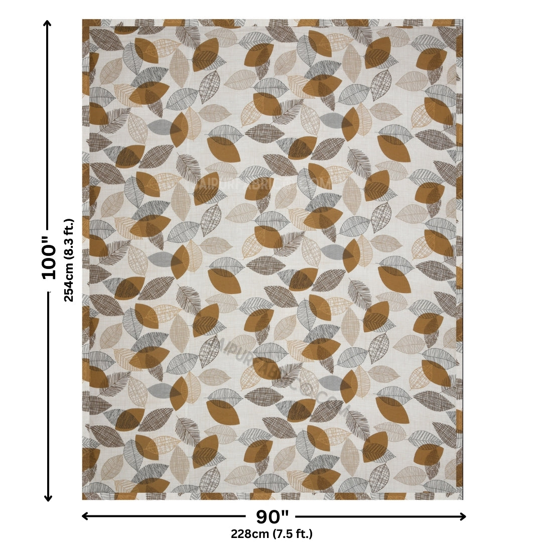 Autumn Fall Sandy Brown Cotton Reversible Double Bed Dohar