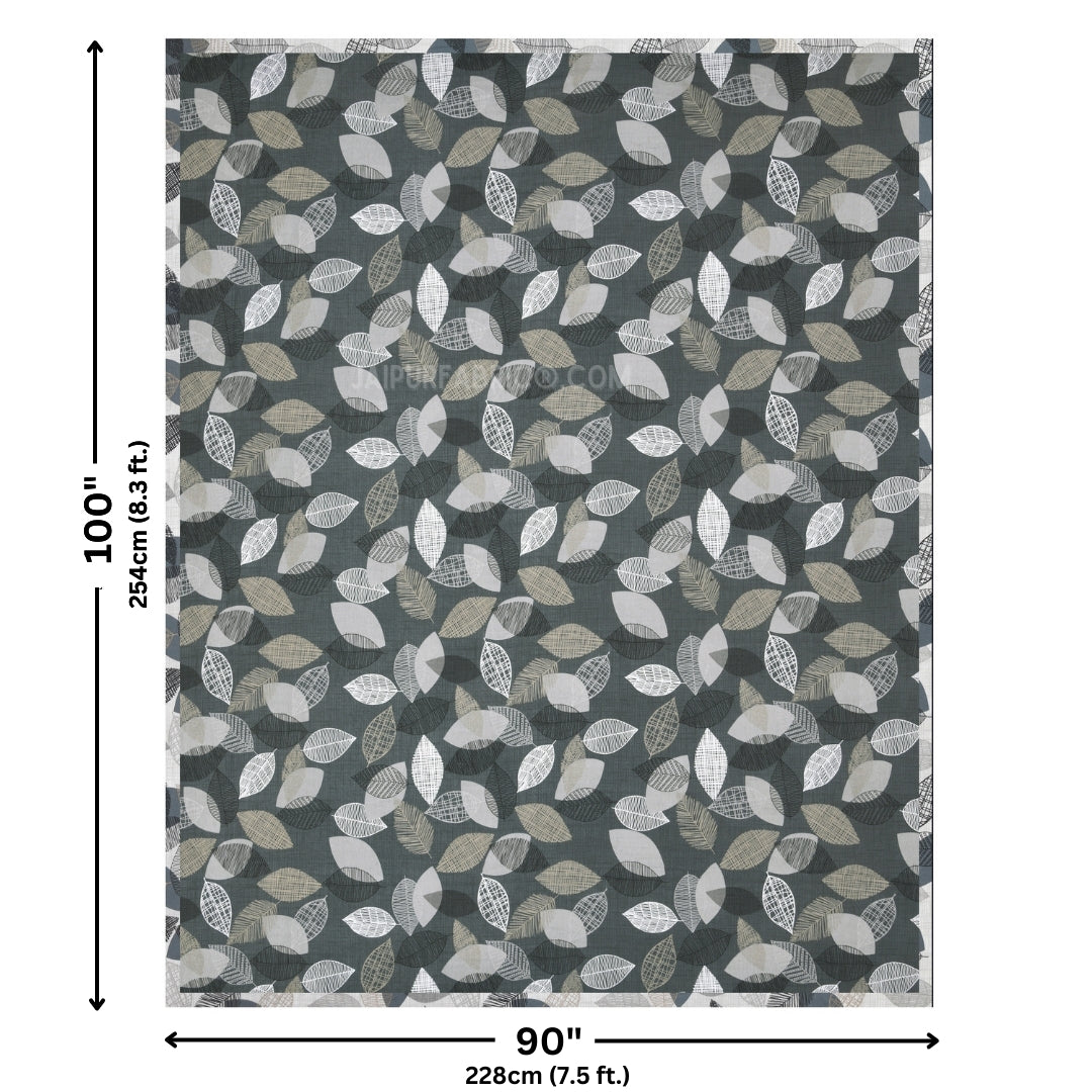 Autumn Fall Grey Cotton Reversible Double Bed Dohar