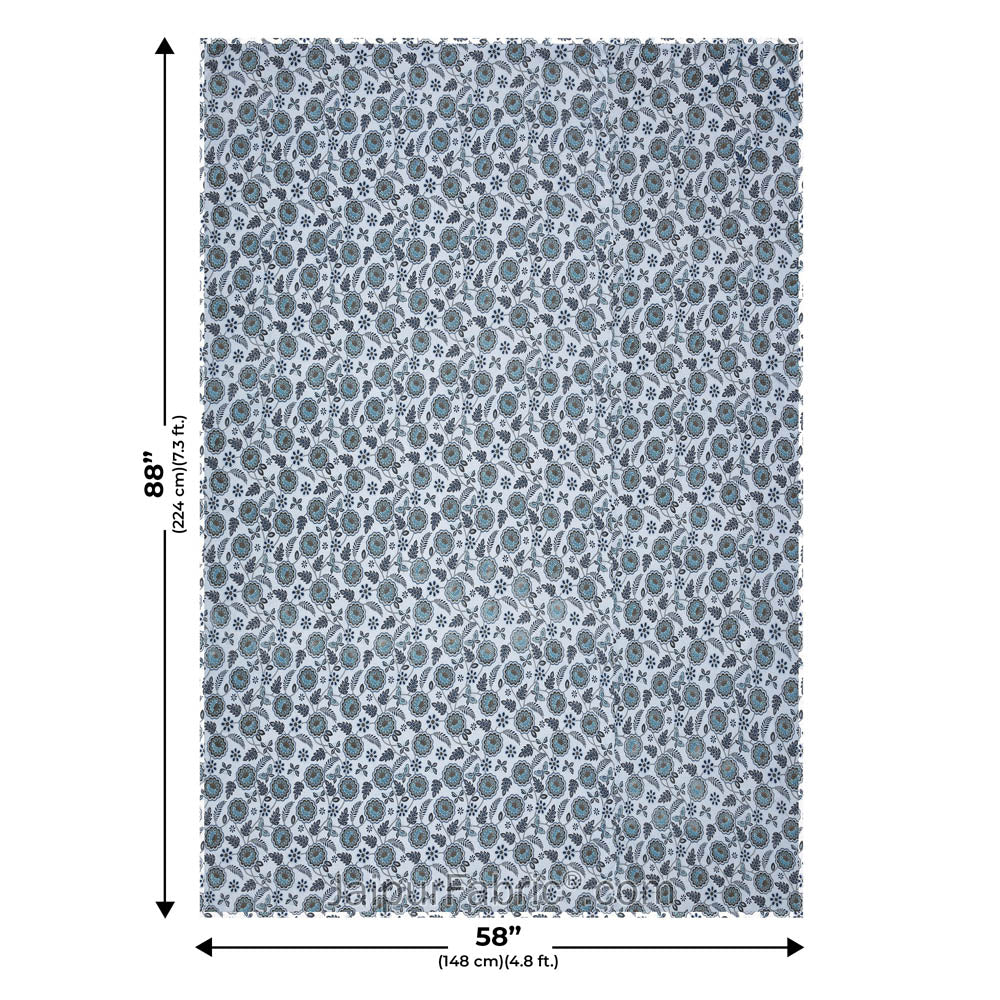 Blue Butterflies Pure Cotton Single Bed Dohar