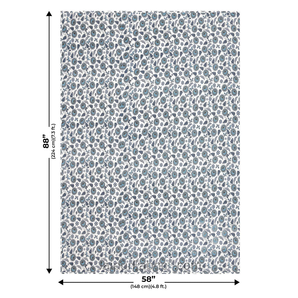 Blue Butterflies Pure Cotton Single Bed Dohar