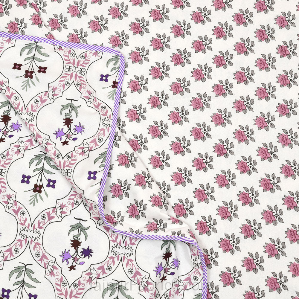 Mangal Jaal Purple Pure Cotton Reversible Single / Double Bed AC Quilt Dohar