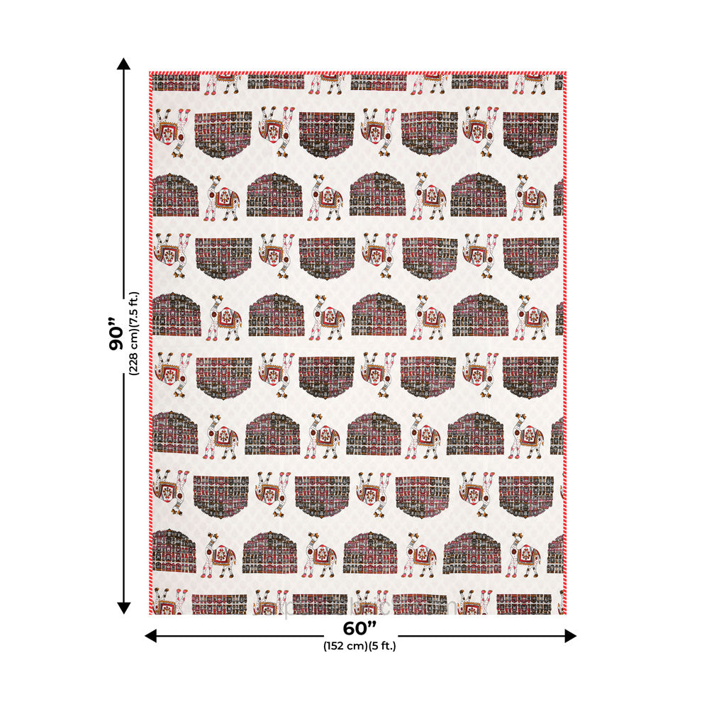 Hawa Mahal Pink Pure Cotton Reversible Single / Double Bed AC Quilt Dohar