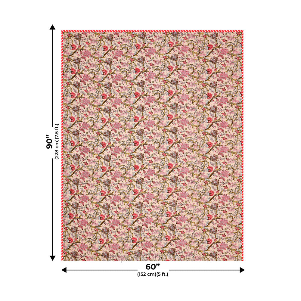 Anokhi Pink Pure Cotton Reversible Single / Double Bed AC Quilt Dohar