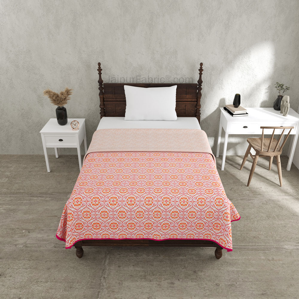 The Illusion Pinkish Single Bed Dohar Blanket