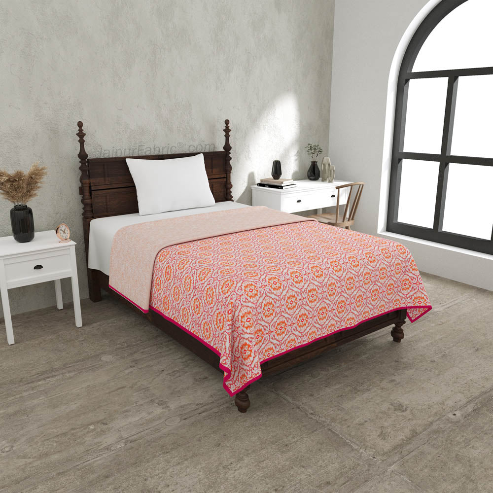 The Illusion Pinkish Single Bed Dohar Blanket