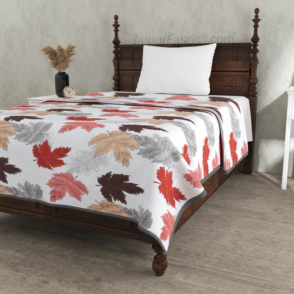 Maple Leaf Reddish Dohar Blanket
