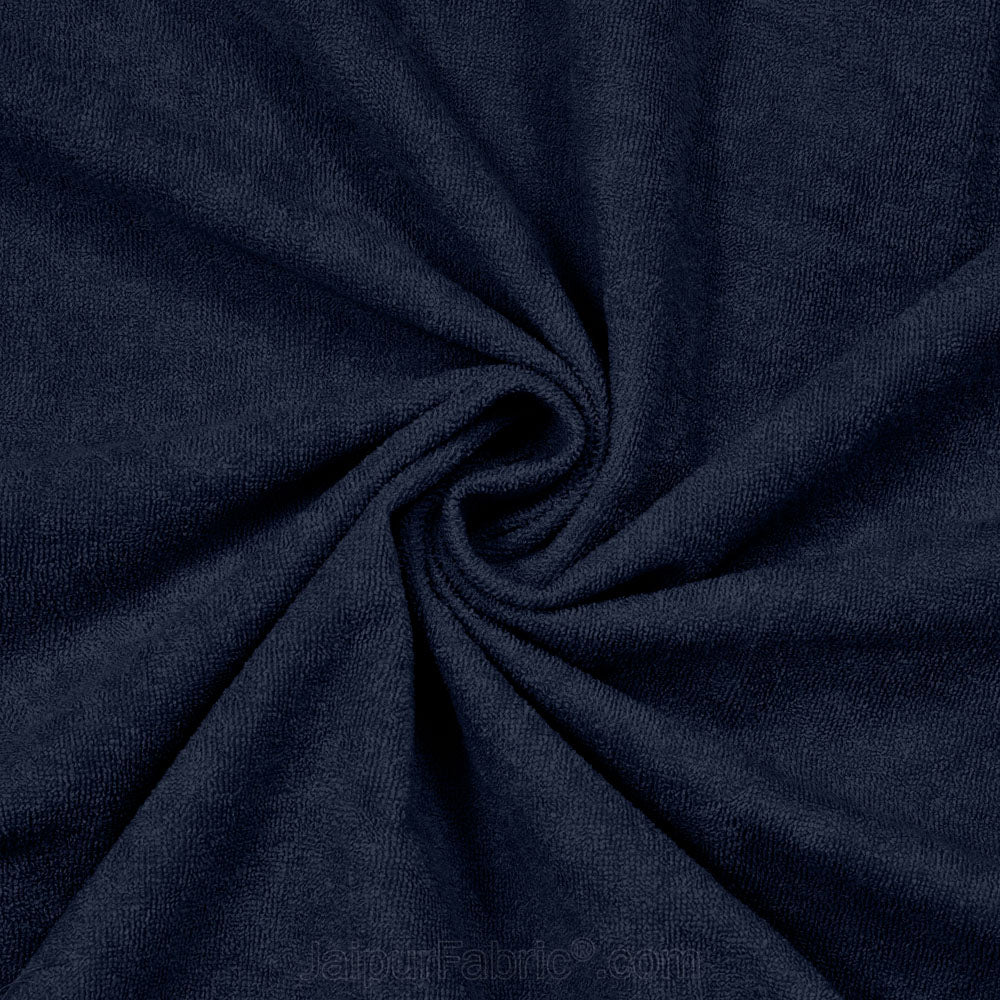 Heavy Quality Navy Blue Terry Cotton Waterproof and Elastic Fitted Through Out Double Mattress Protector
