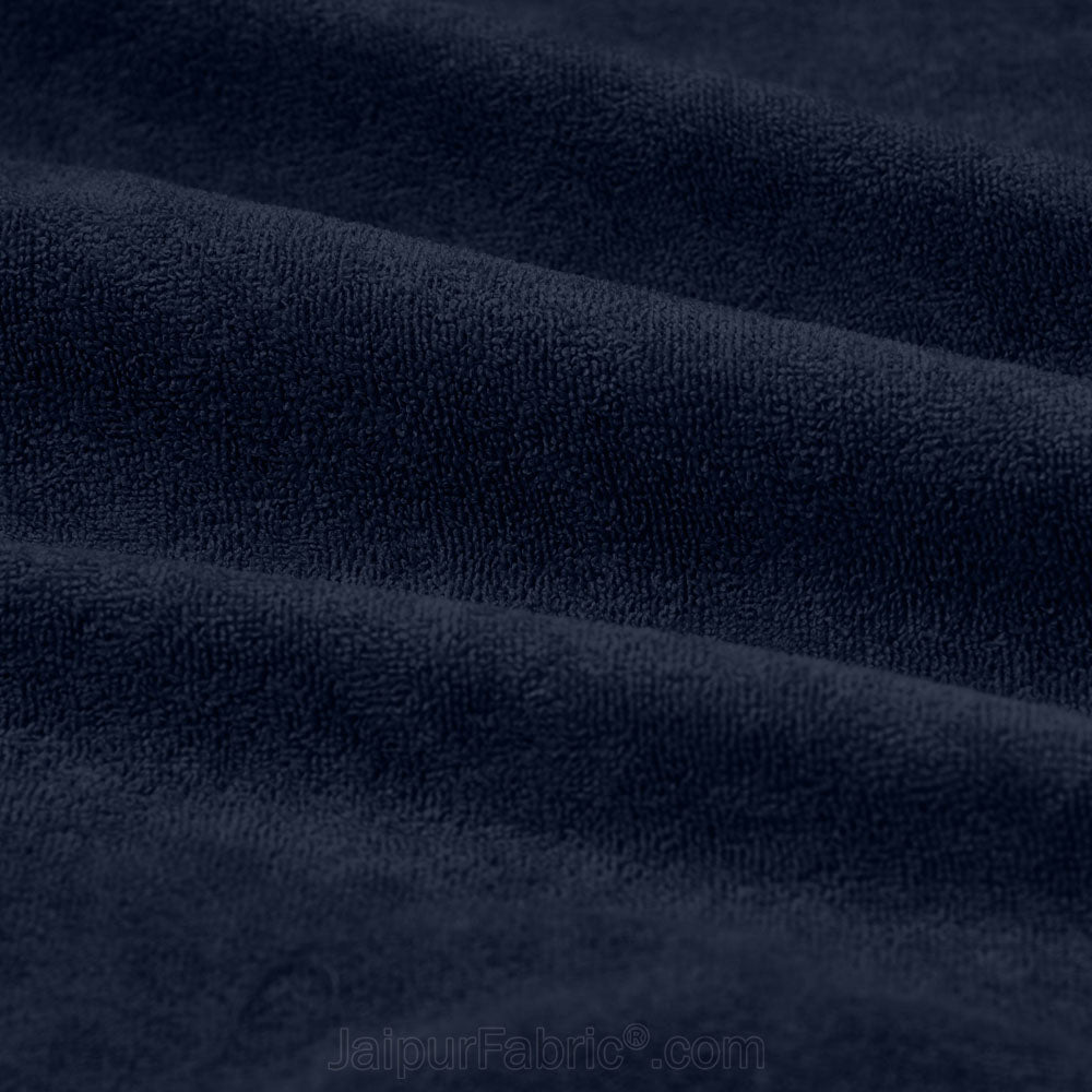 Heavy Quality Navy Blue Terry Cotton Waterproof and Elastic Fitted Through Out Double Mattress Protector