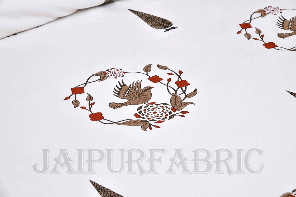 pleasing nest brown fine cotton hand block king size bedsheet set