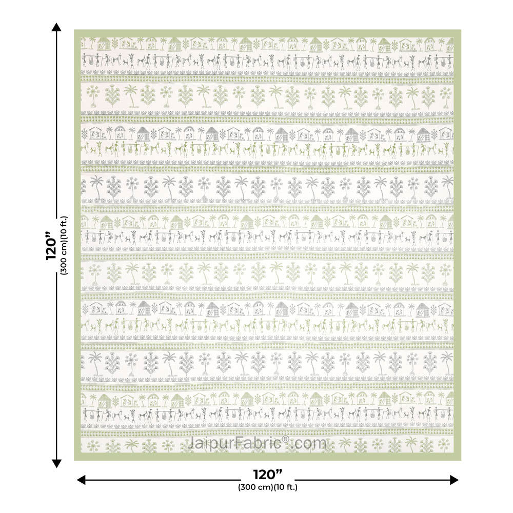 jaipurfabric® urban tribals green super king size premium cotton bed sheet