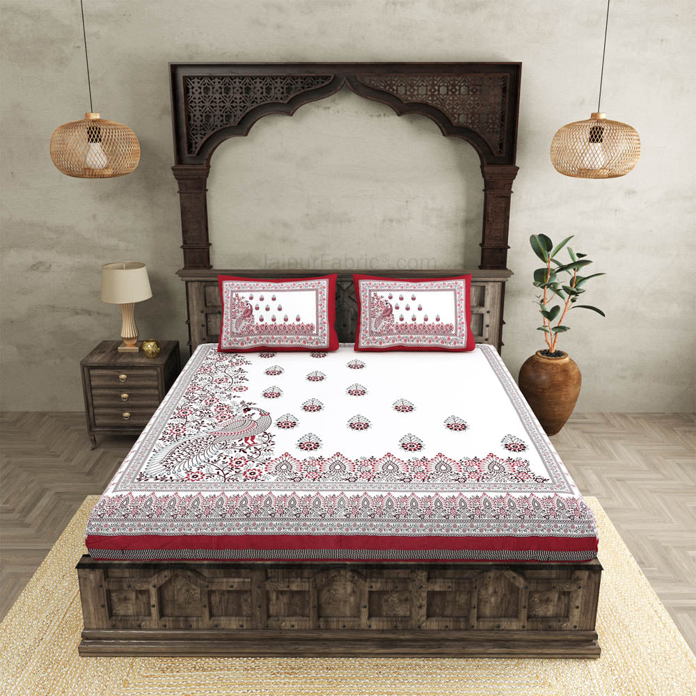 Artistic Beauty Contrast Pink King Size Premium Cotton Bed Sheet
