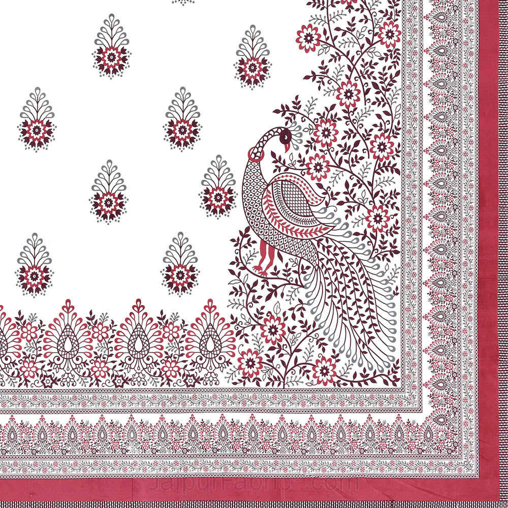 Artistic Beauty Contrast Pink King Size Premium Cotton Bed Sheet