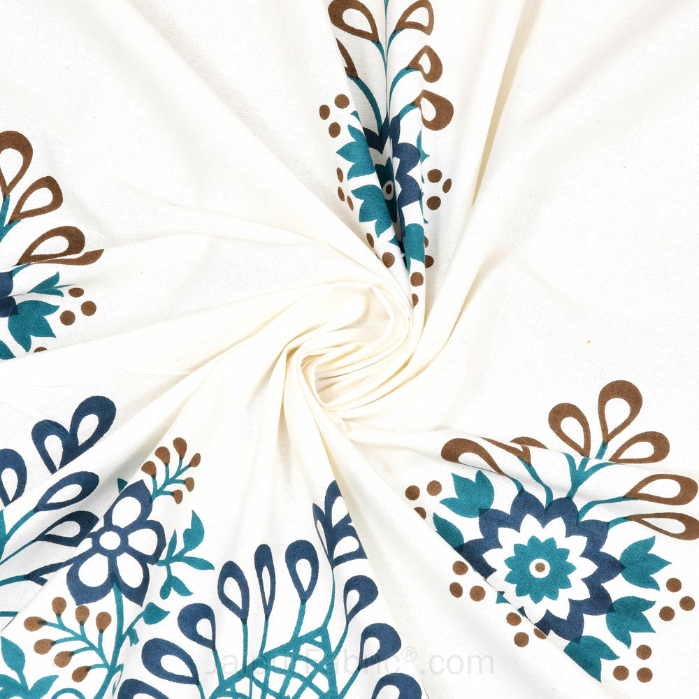 Artistic beauty contrast blue king size premium cotton bed sheet