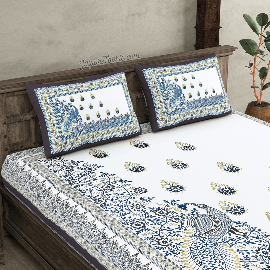 Artistic Beauty Contrast Gray King Size Premium Cotton Bed Sheet