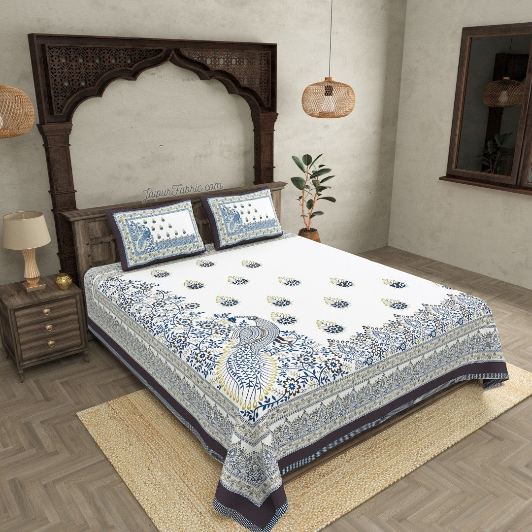 Artistic Beauty Contrast Gray King Size Premium Cotton Bed Sheet