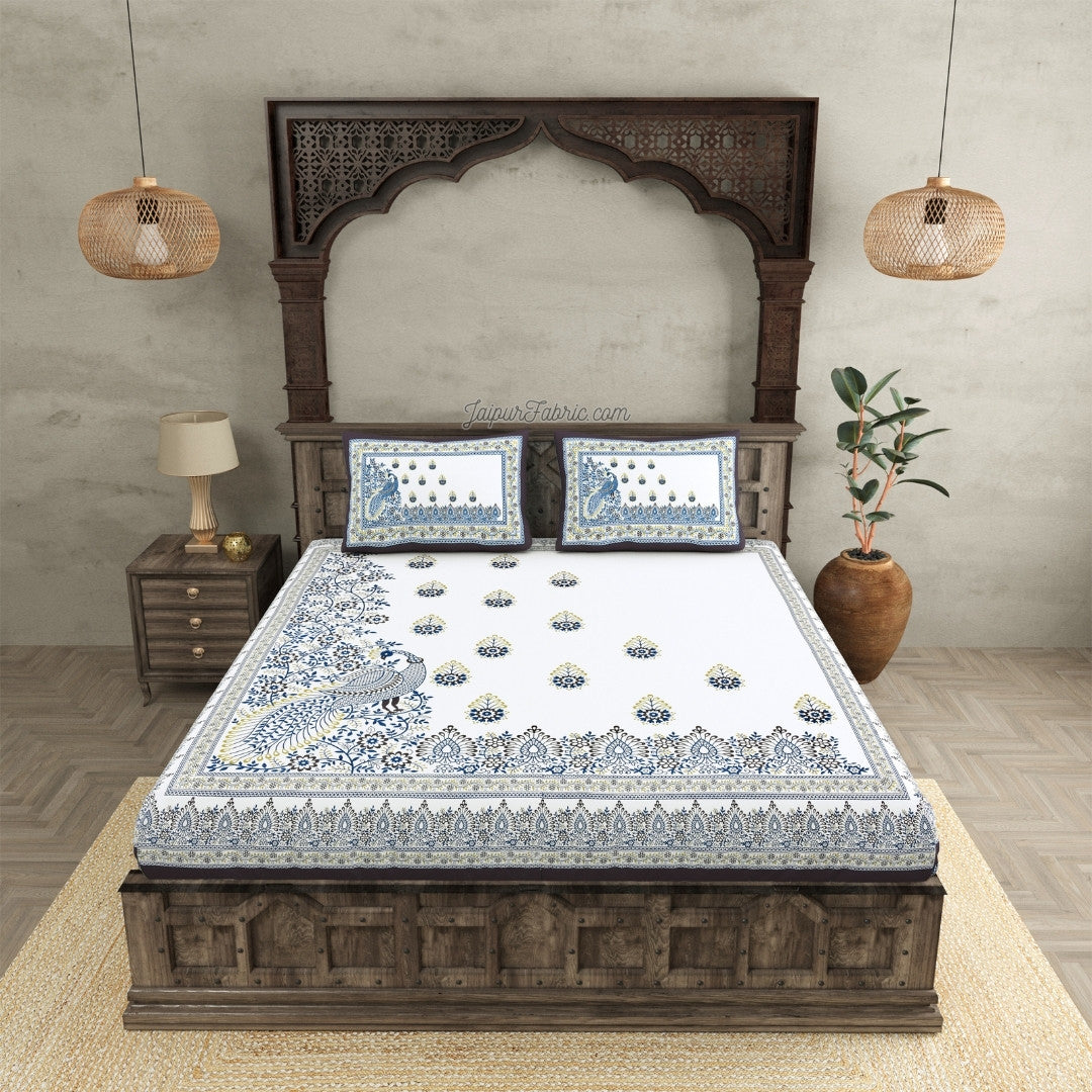 Artistic Beauty Contrast Gray King Size Premium Cotton Bed Sheet