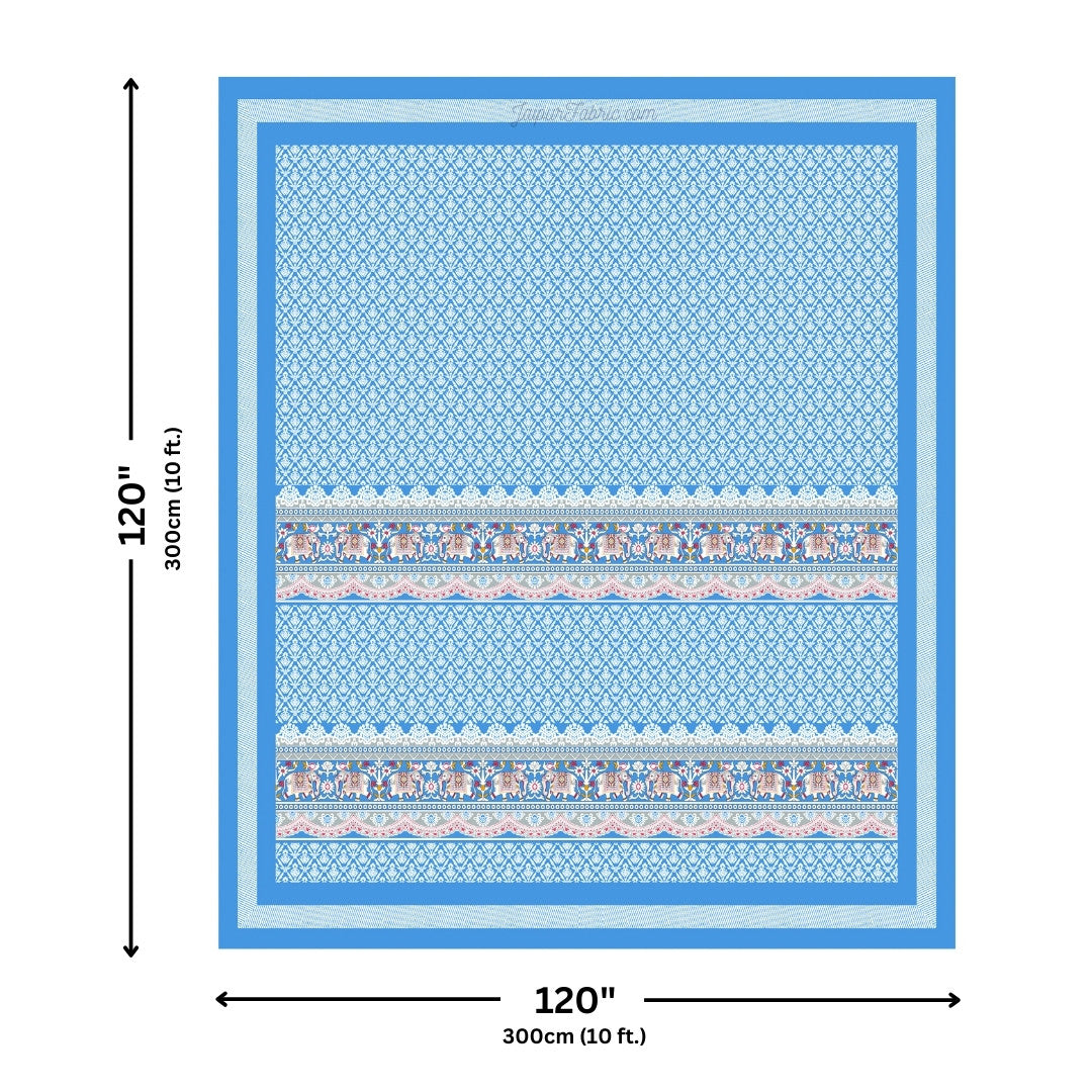 Super King Size 10 Feet Wide Bedsheet with Jaipuri Elephant Print – Choose Your Favorite Color