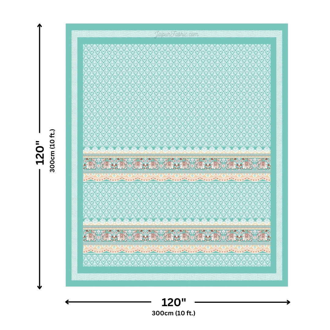 Super King Size 10 Feet Wide Bedsheet with Jaipuri Elephant Print – Choose Your Favorite Color