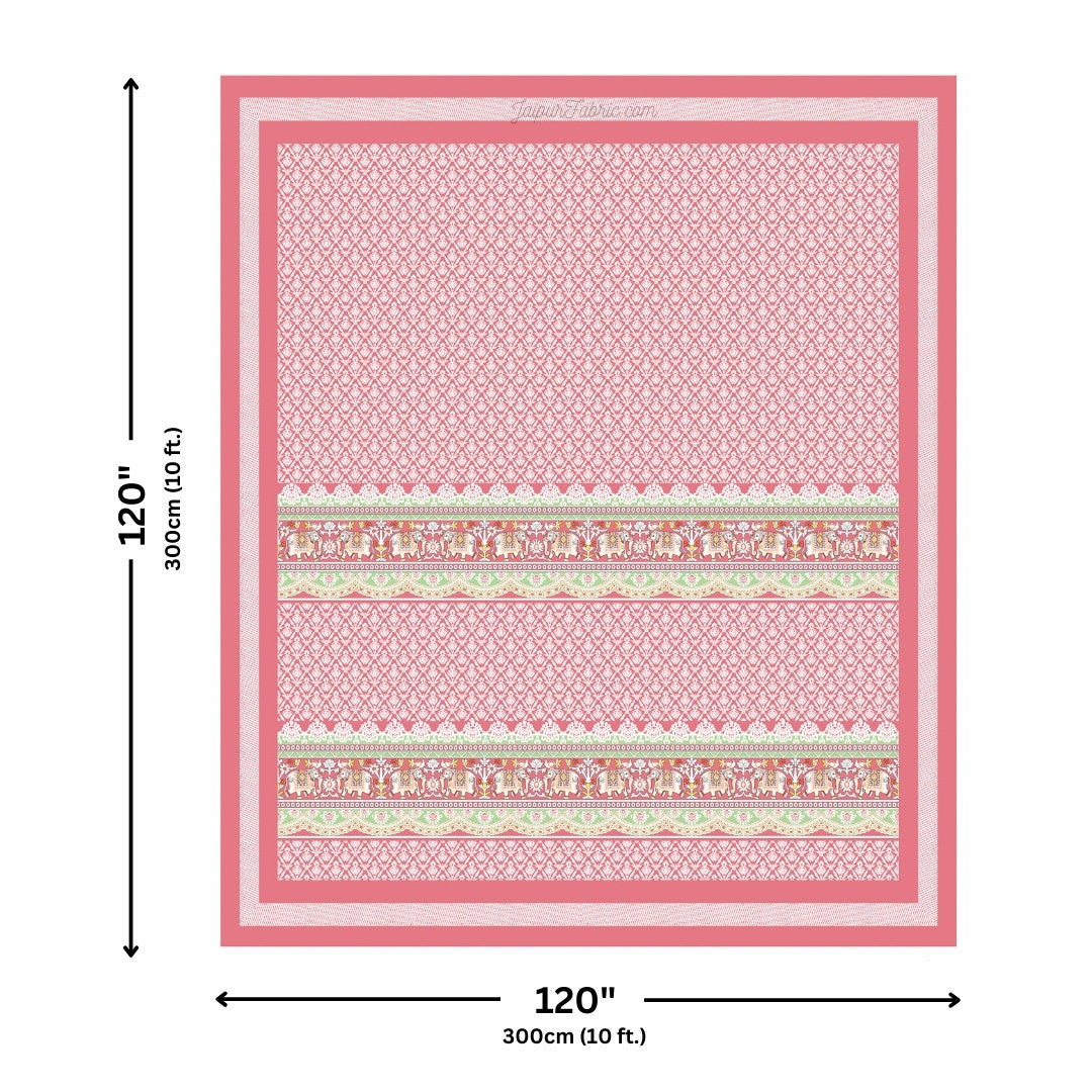 Super King Size 10 Feet Wide Bedsheet with Jaipuri Elephant Print – Choose Your Favorite Color