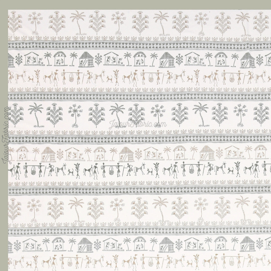 JaipurFabric® Urban Tribals Mint Green Super King Size Premium Cotton Bed Sheet