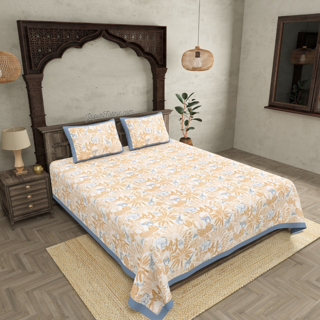 Jungle Themed Super King Size Premium Cotton Bedsheet