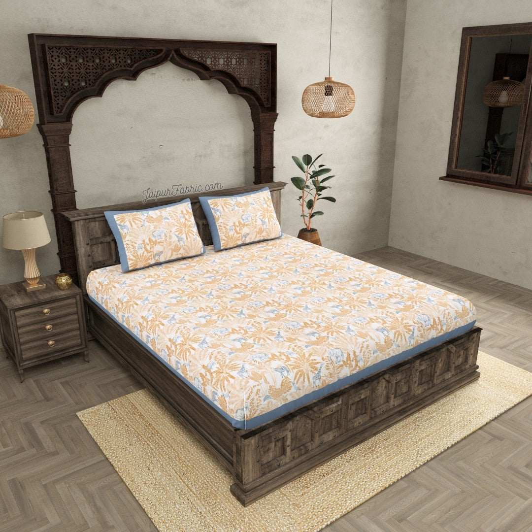 Jungle Themed Super King Size Premium Cotton Bedsheet