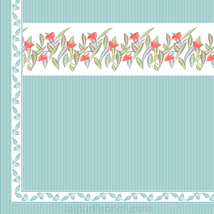 Sea Green Eco Friendly Pure Cotton Fitted BedSheet
