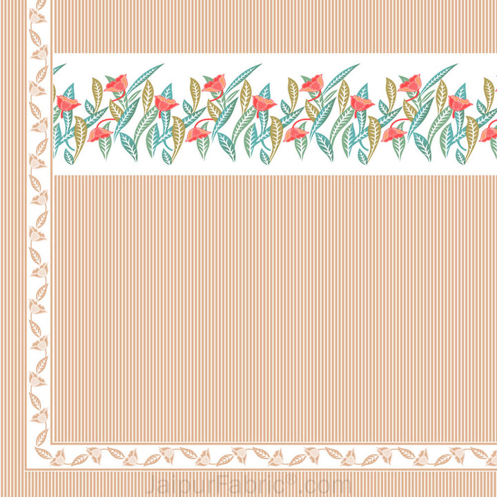 Peach Eco Friendly Pure Cotton Fitted BedSheet