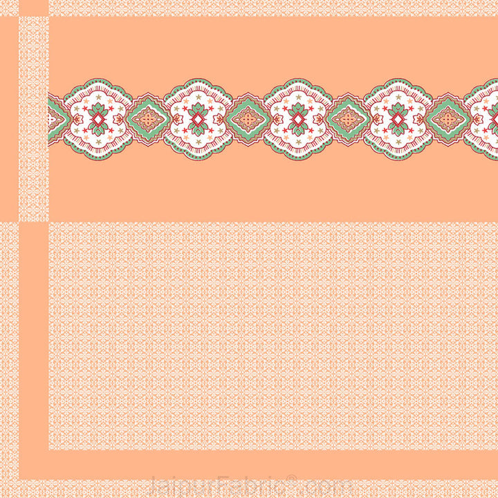 Peach Oasis Pure Cotton Fitted BedSheet